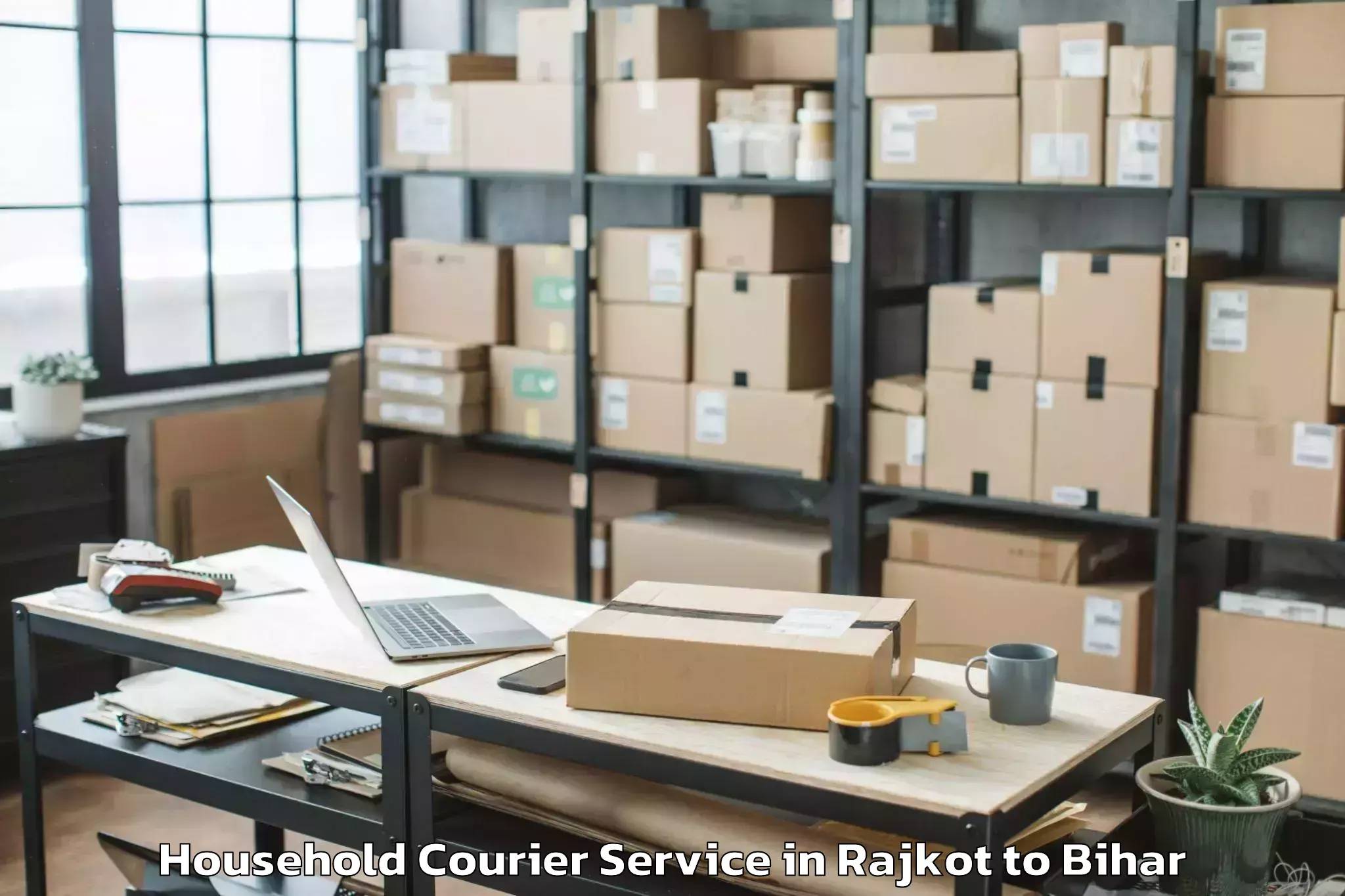 Reliable Rajkot to Madhubani Household Courier